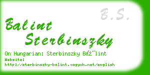 balint sterbinszky business card